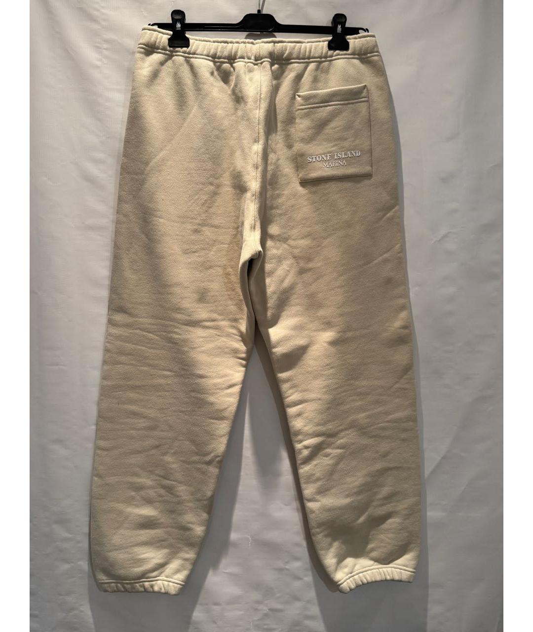 STONE ISLAND Бежевые хлопковые повседневные брюки, фото 2