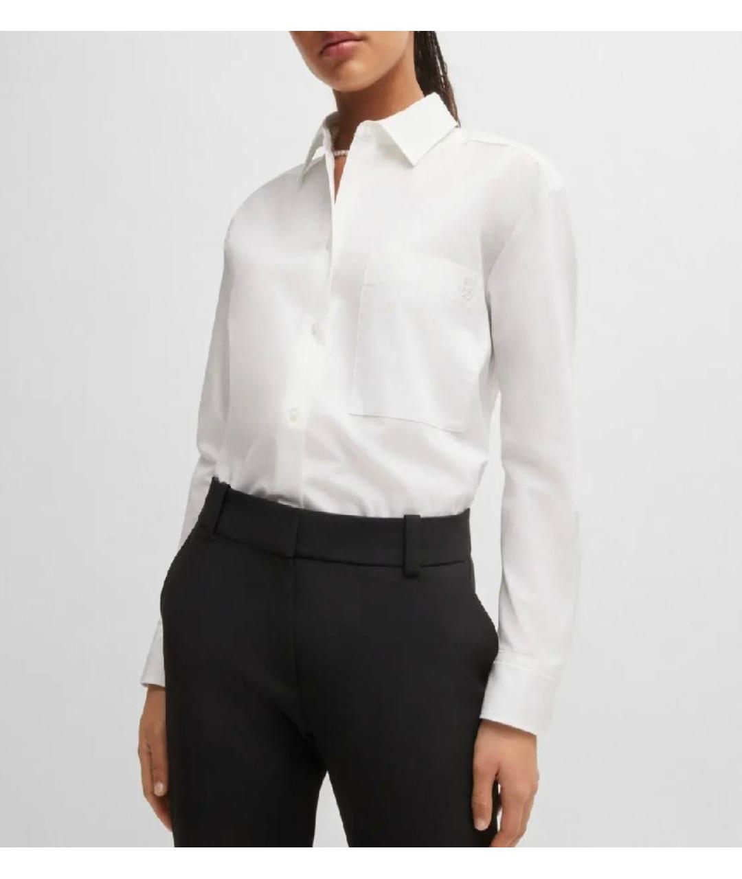 HUGO Белая хлопковая рубашка, фото 3