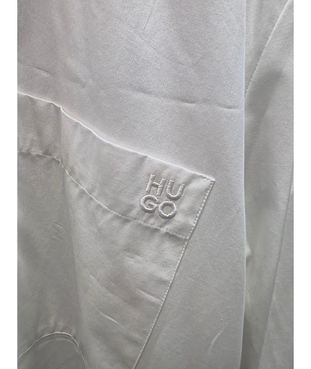 HUGO Белая хлопковая рубашка, фото 4