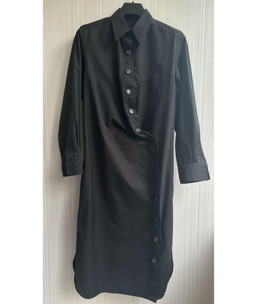 HERMES Черное хлопковое повседневное платье, фото 2