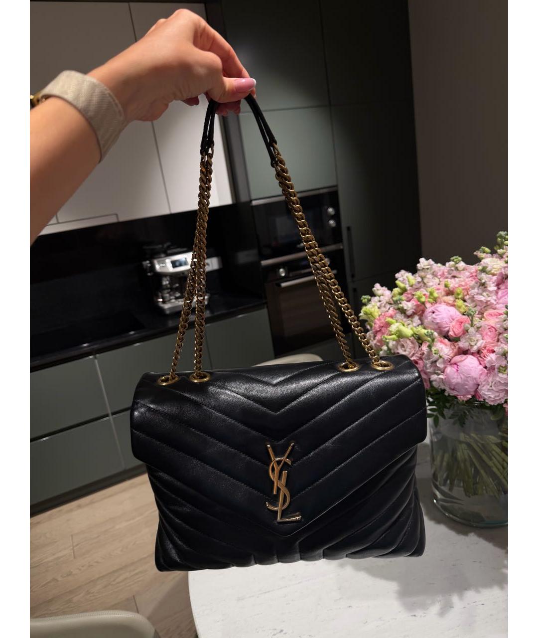SAINT LAURENT Черная кожаная сумка через плечо, фото 6