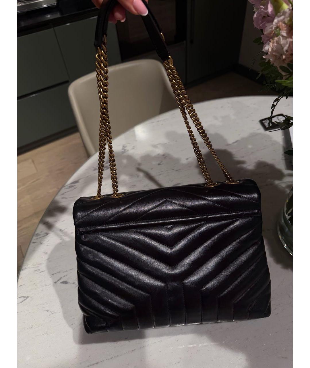 SAINT LAURENT Черная кожаная сумка через плечо, фото 4