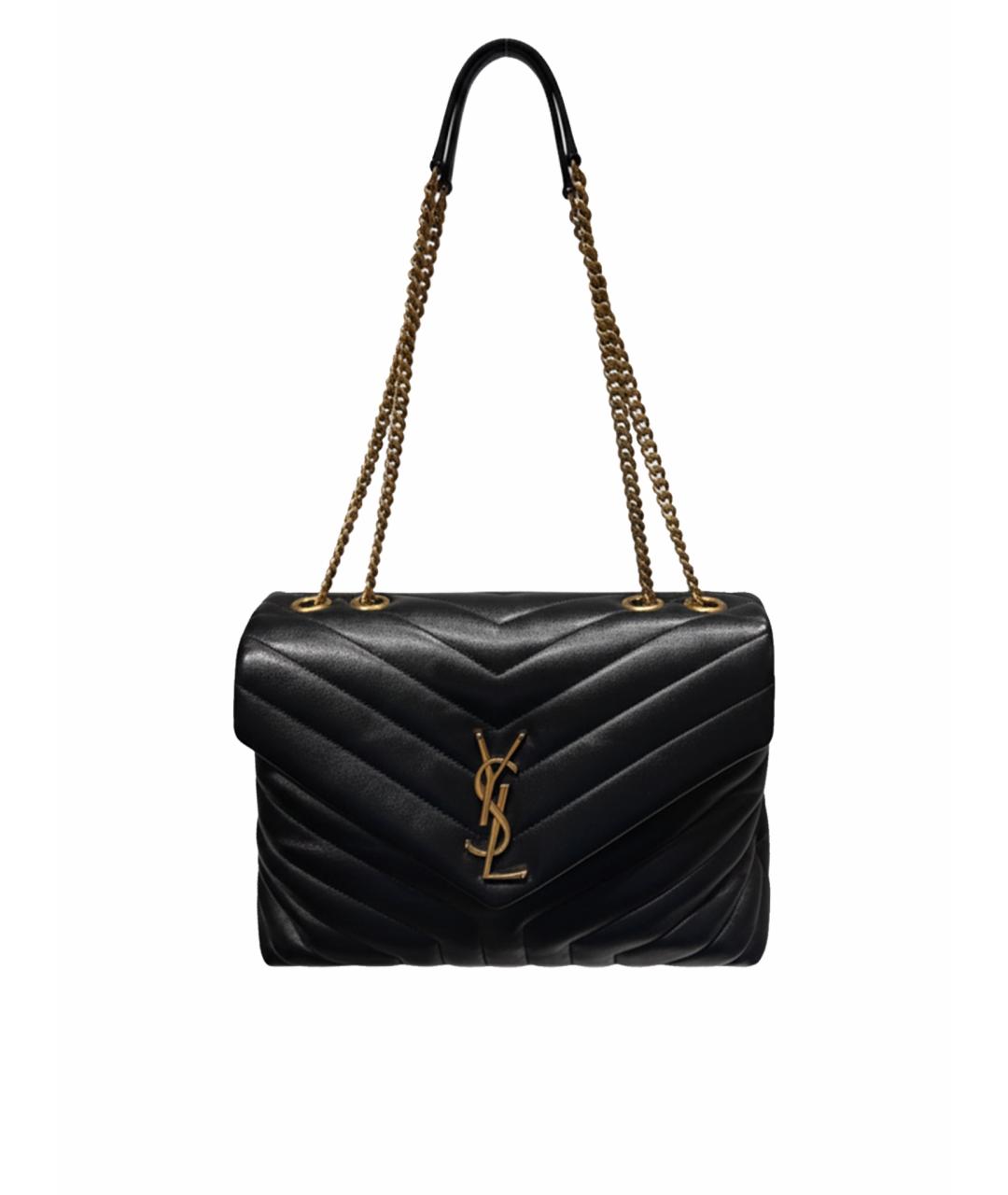 SAINT LAURENT Черная кожаная сумка через плечо, фото 1