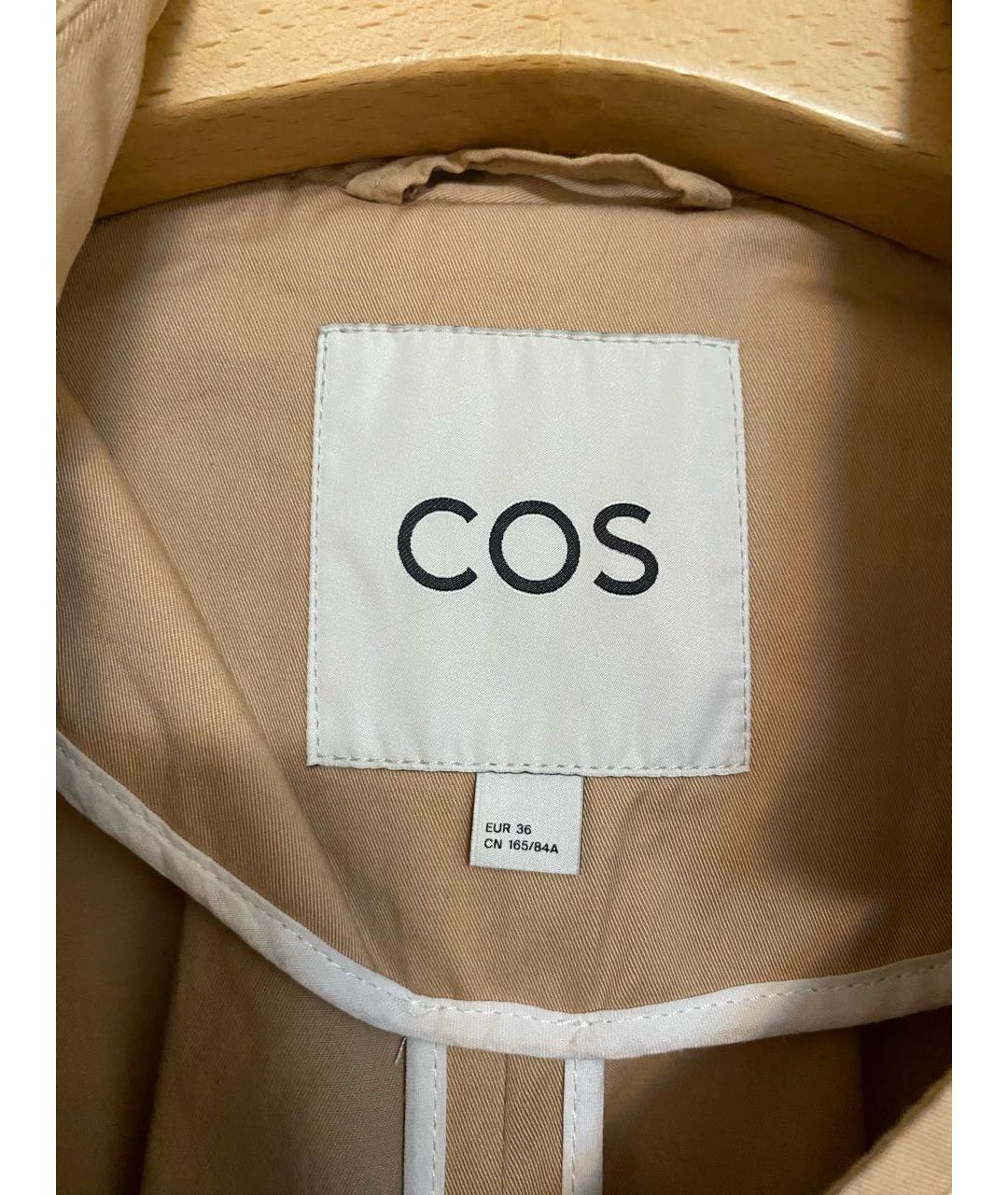 COS Бежевый хлопковый тренч/плащ, фото 3