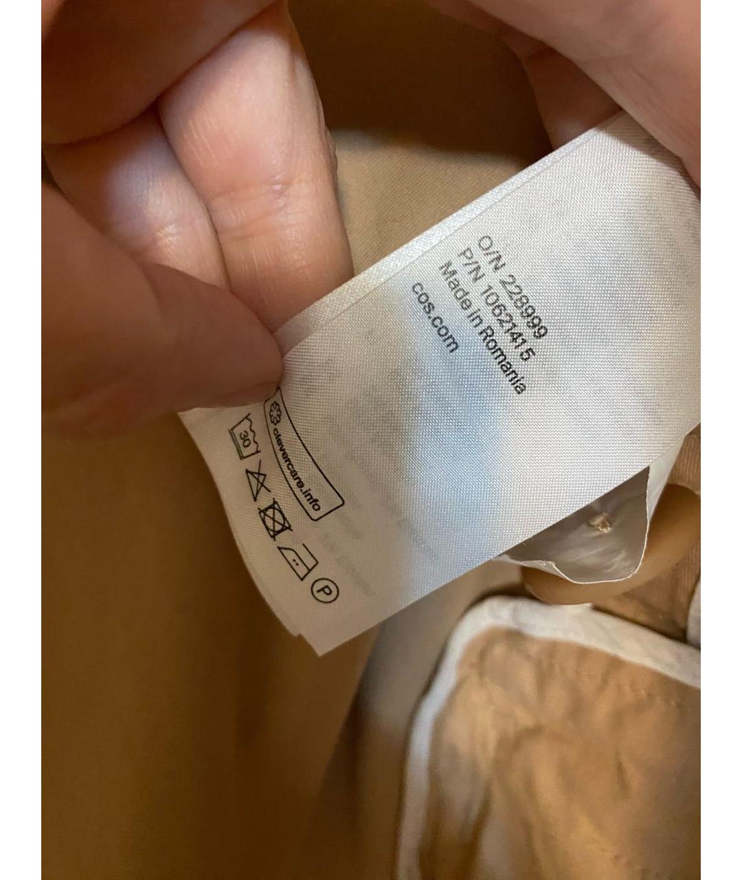 COS Бежевый хлопковый тренч/плащ, фото 5