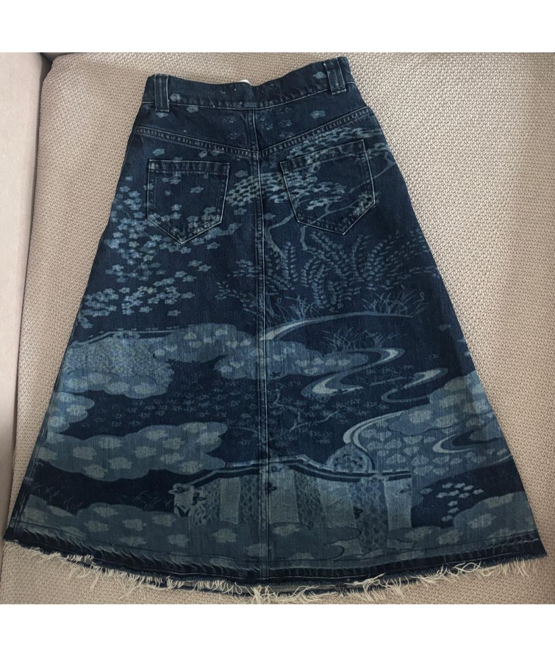 RED VALENTINO Синяя деним юбка миди, фото 6