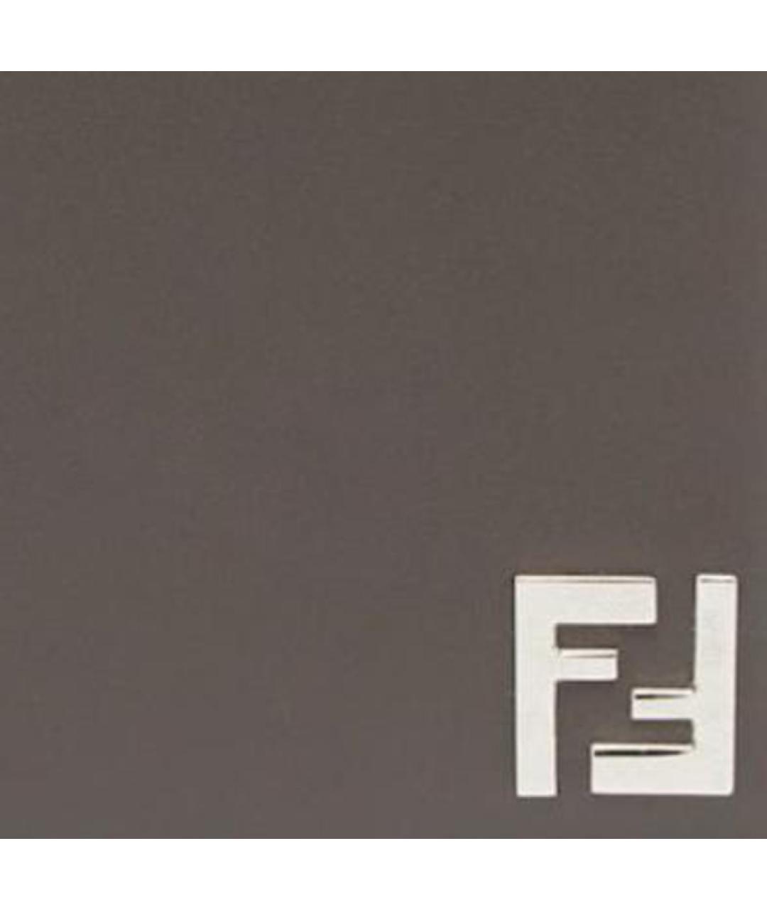 FENDI Серый кожаный кошелек, фото 4