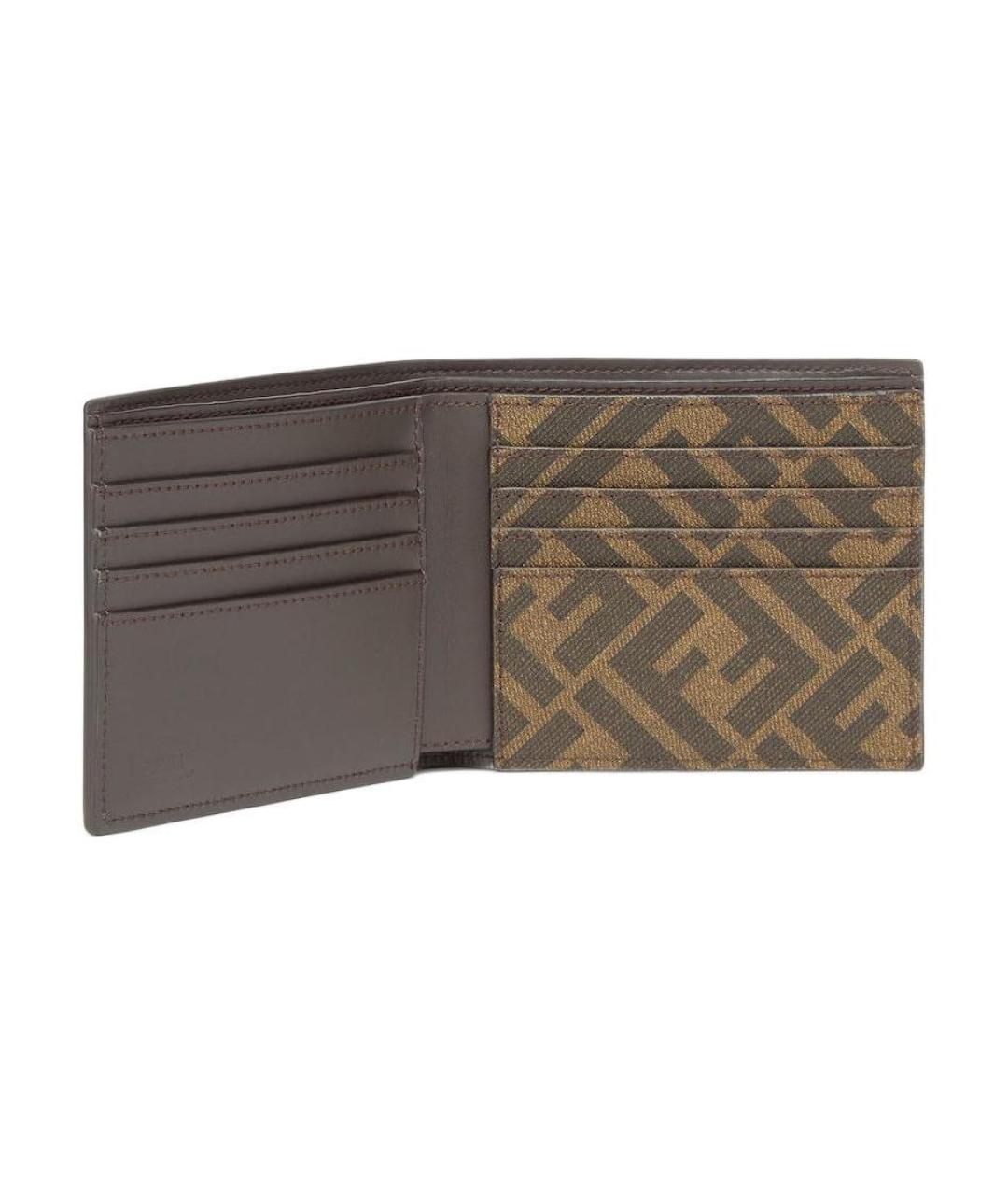 FENDI Серый кожаный кошелек, фото 3