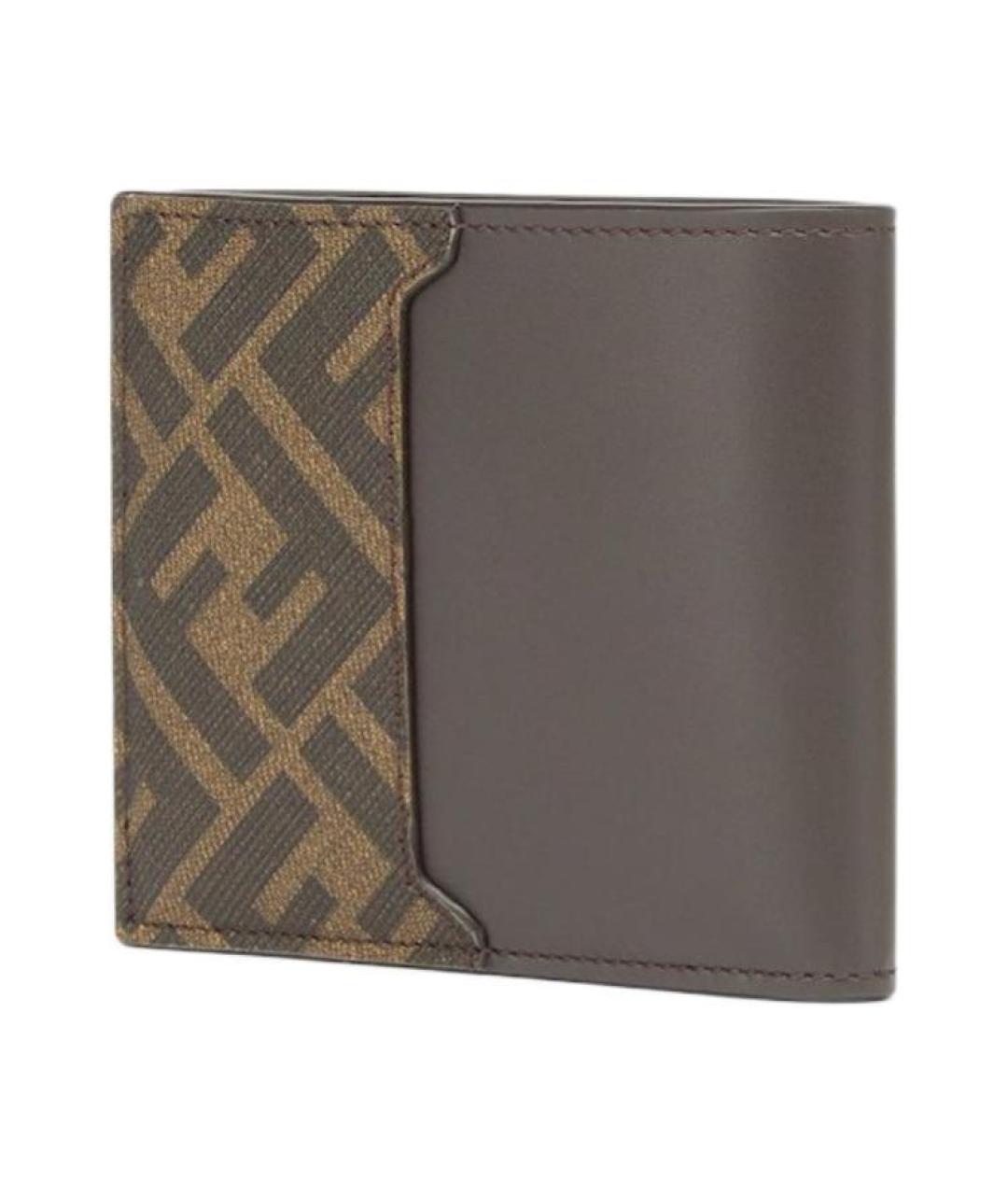 FENDI Серый кожаный кошелек, фото 2