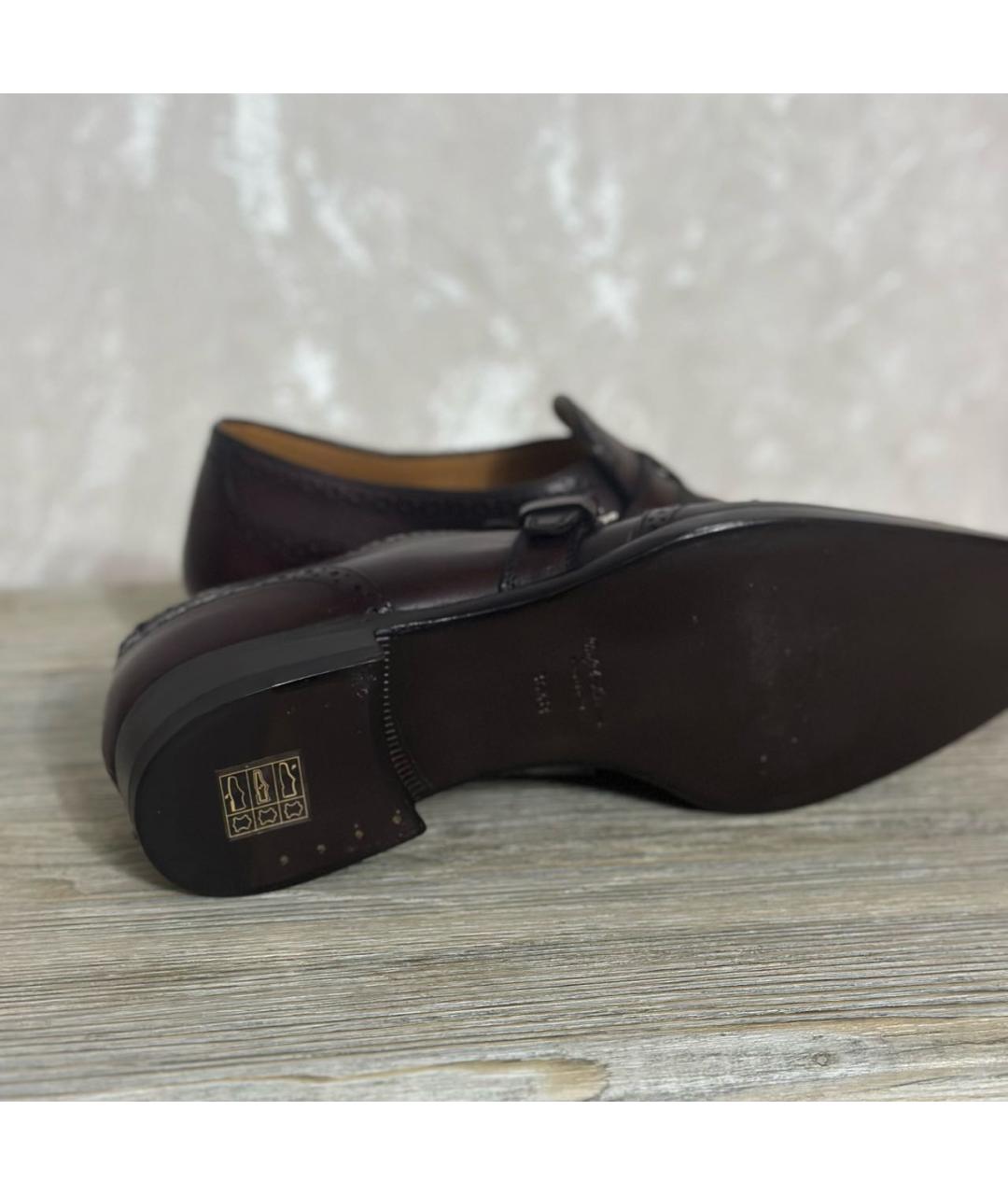 RALPH LAUREN PURPLE LABEL Коричневые кожаные брогги и оксфорды, фото 8