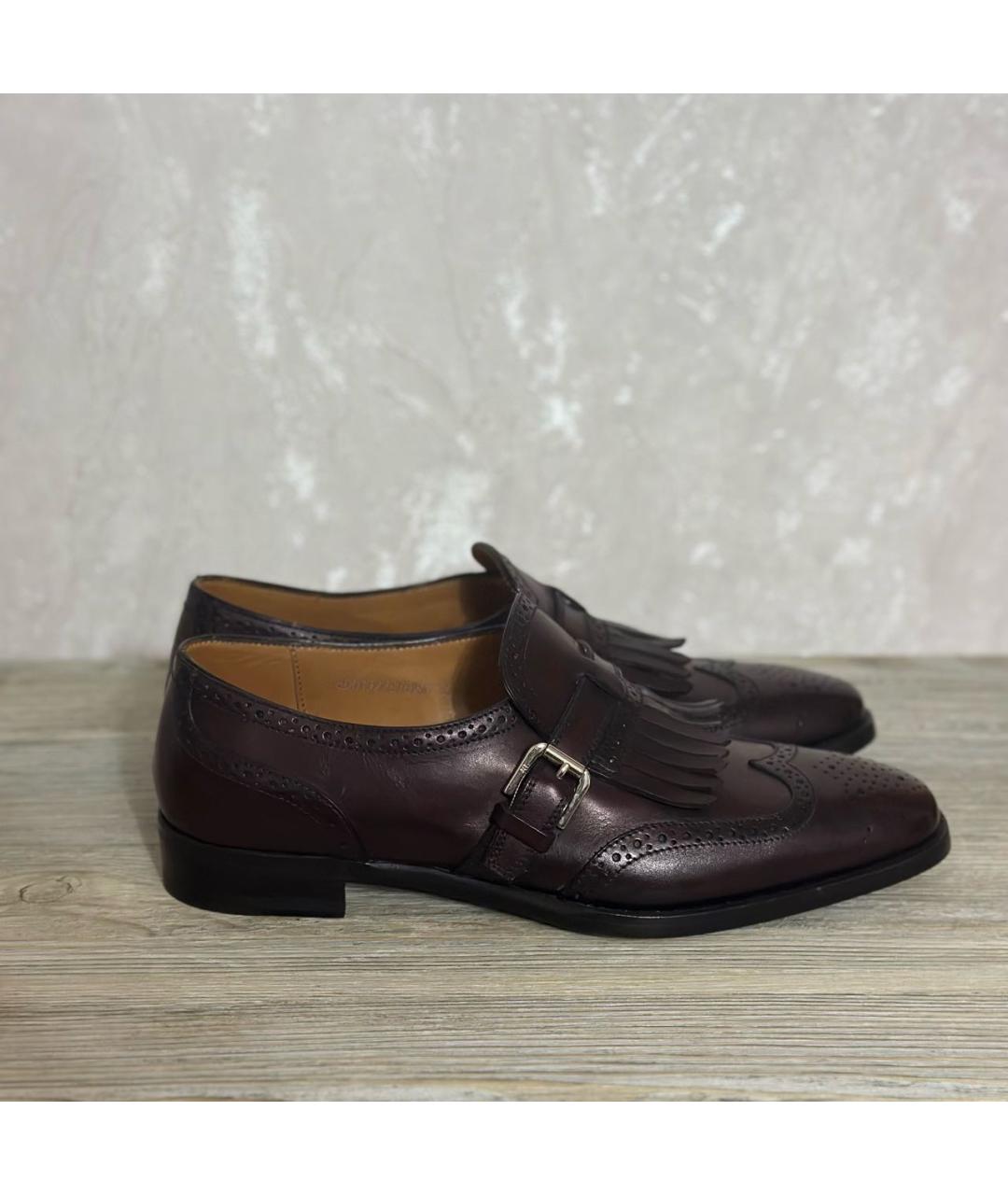 RALPH LAUREN PURPLE LABEL Коричневые кожаные брогги и оксфорды, фото 9