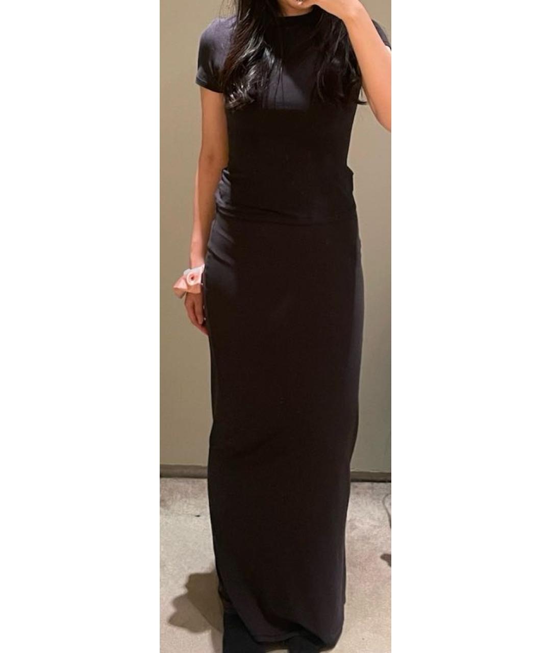 SKIMS Черная хлопковая юбка макси, фото 5