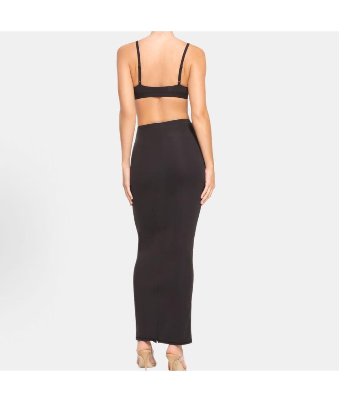 SKIMS Черная хлопковая юбка макси, фото 4