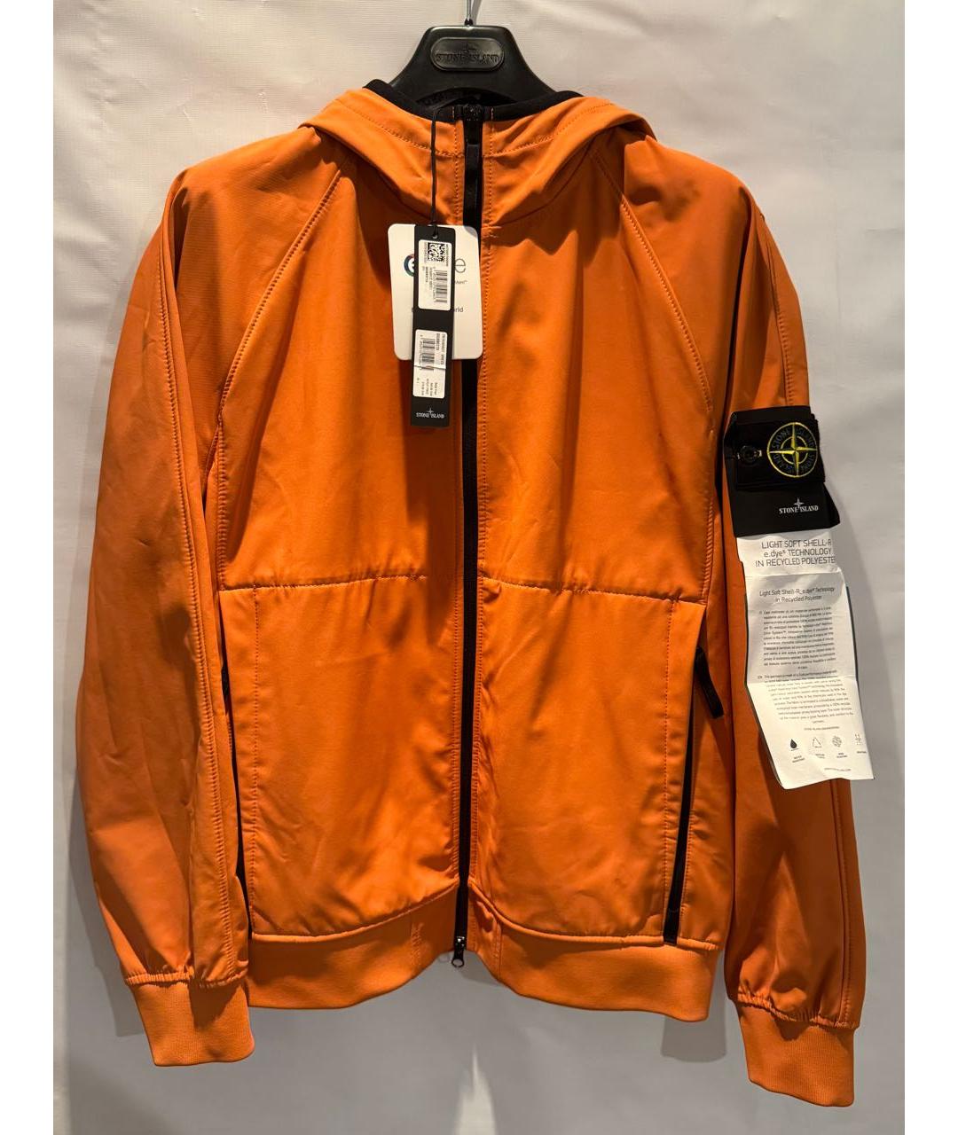 STONE ISLAND Оранжевая полиэстеровая куртка, фото 5