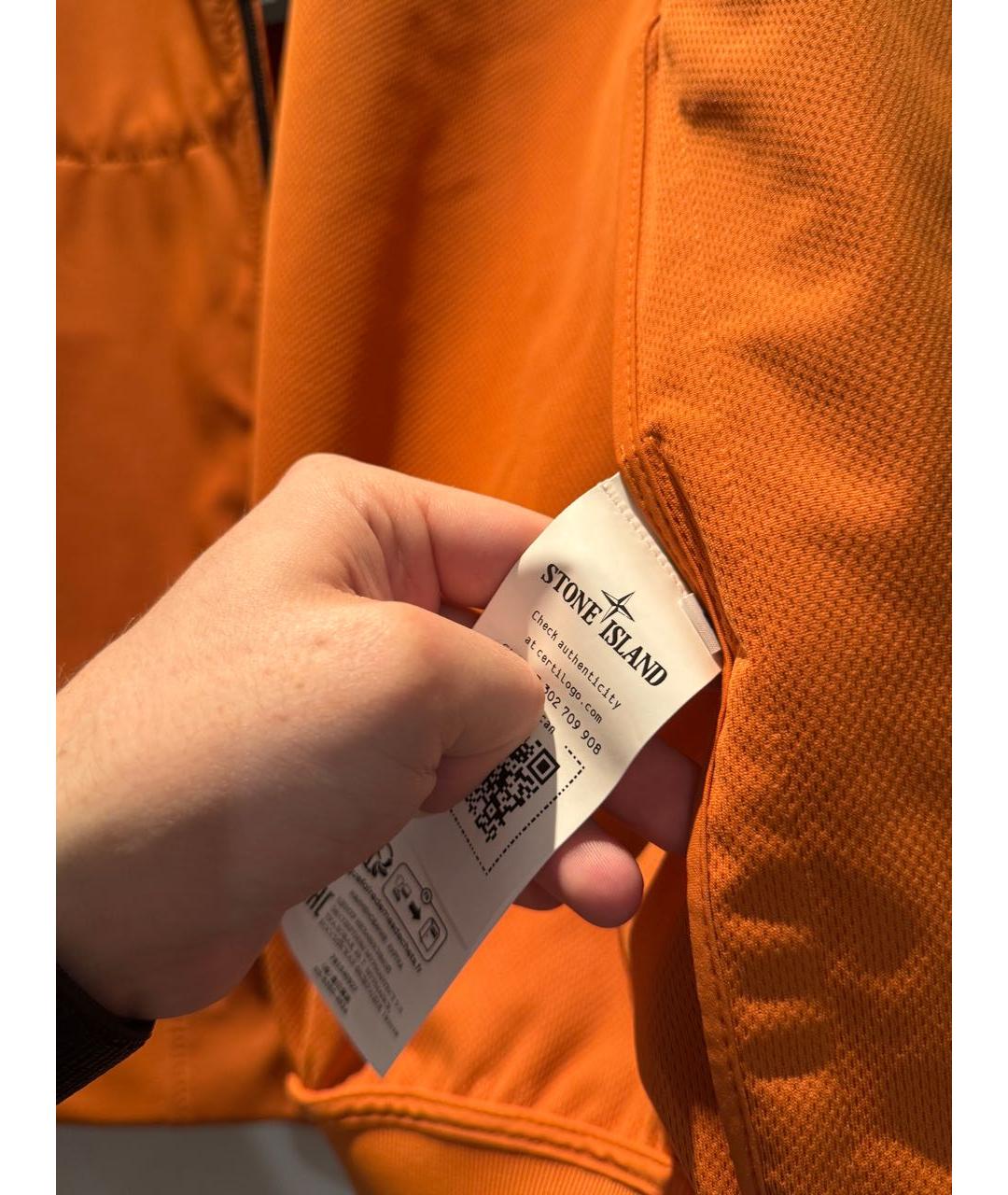 STONE ISLAND Оранжевая полиэстеровая куртка, фото 4