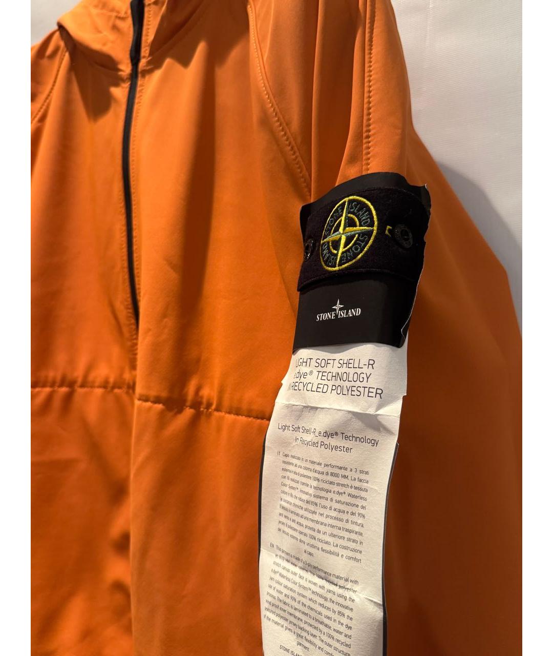 STONE ISLAND Оранжевая полиэстеровая куртка, фото 2