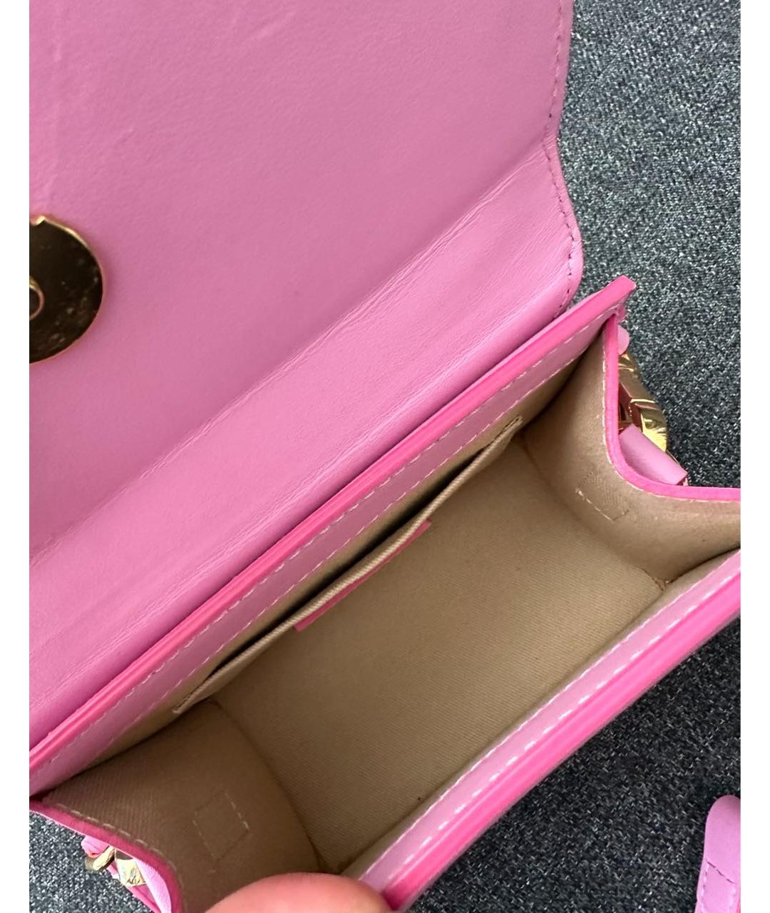 JACQUEMUS Розовая кожаная сумка через плечо, фото 5