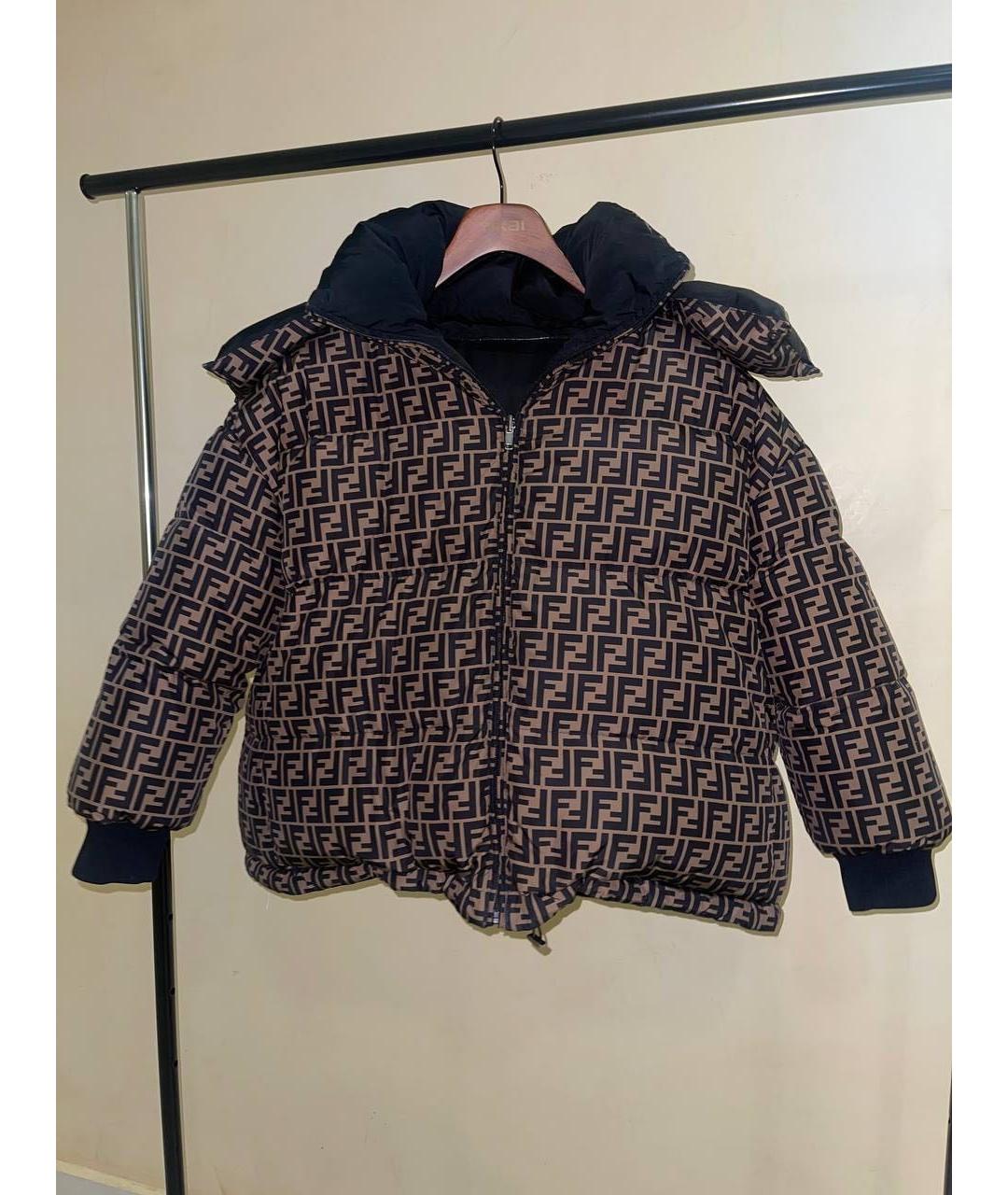 FENDI Черная полиэстеровая куртка, фото 2