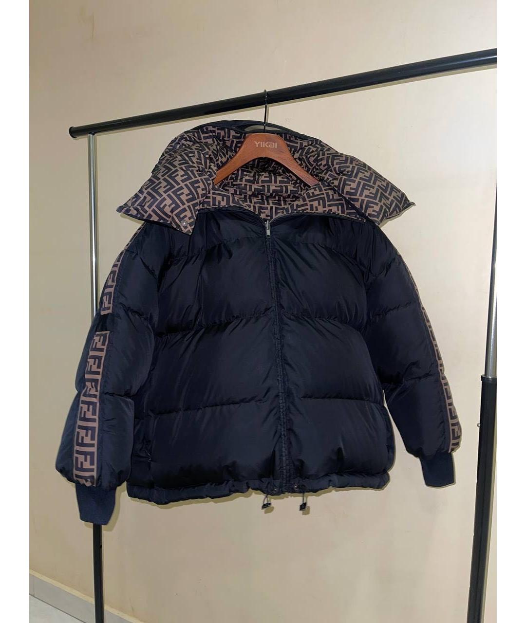 FENDI Черная полиэстеровая куртка, фото 3