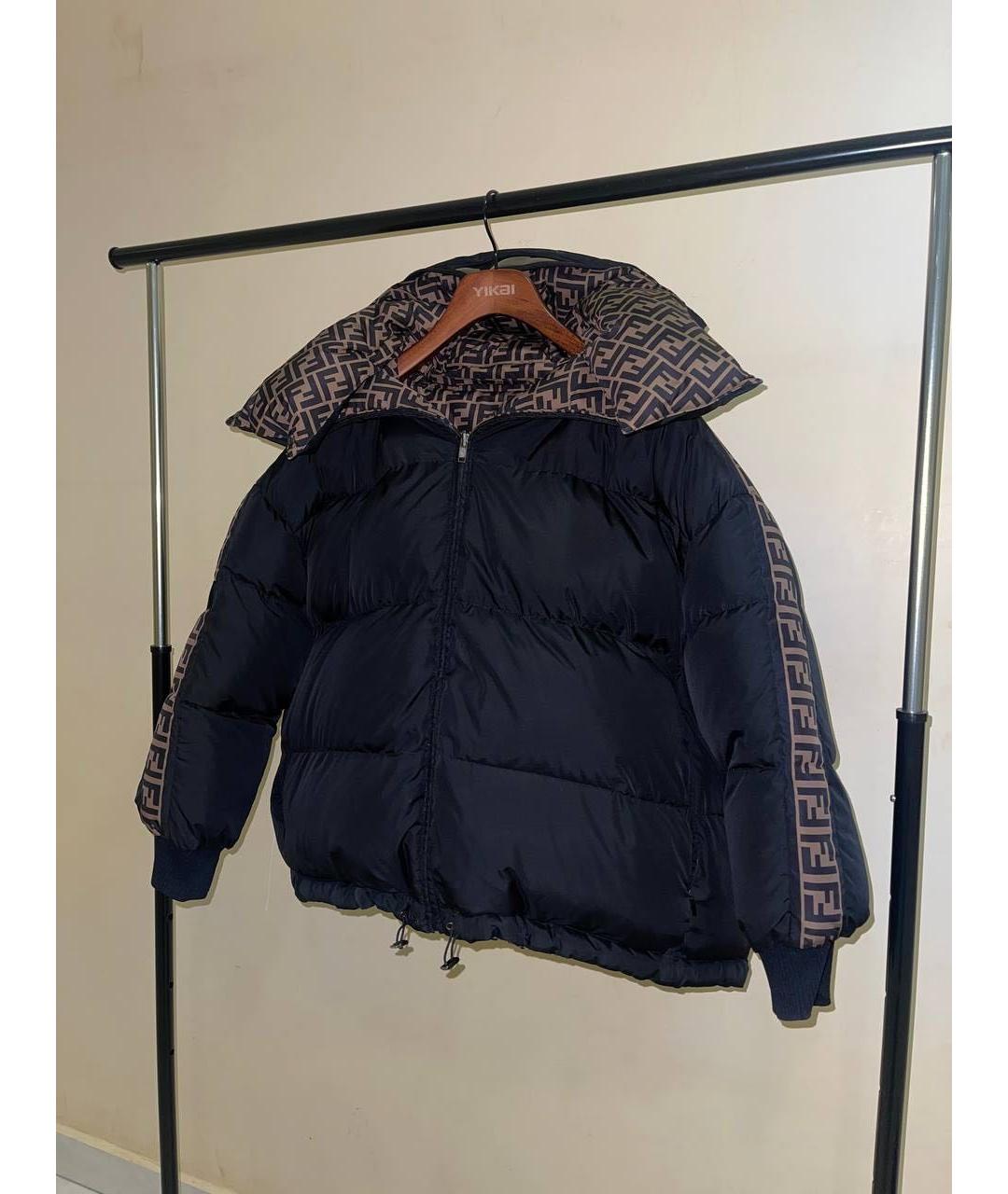 FENDI Черная полиэстеровая куртка, фото 4