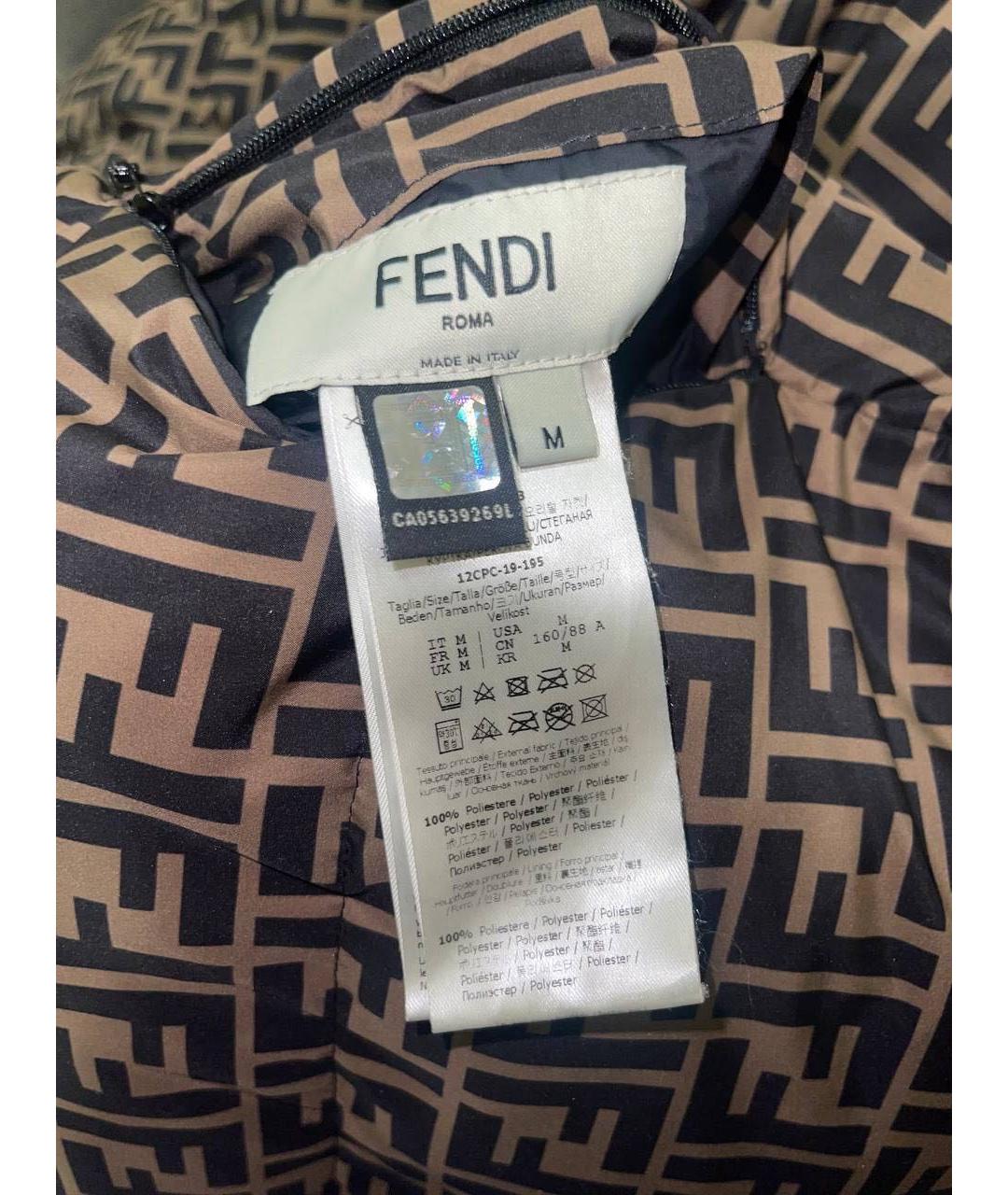 FENDI Черная полиэстеровая куртка, фото 5