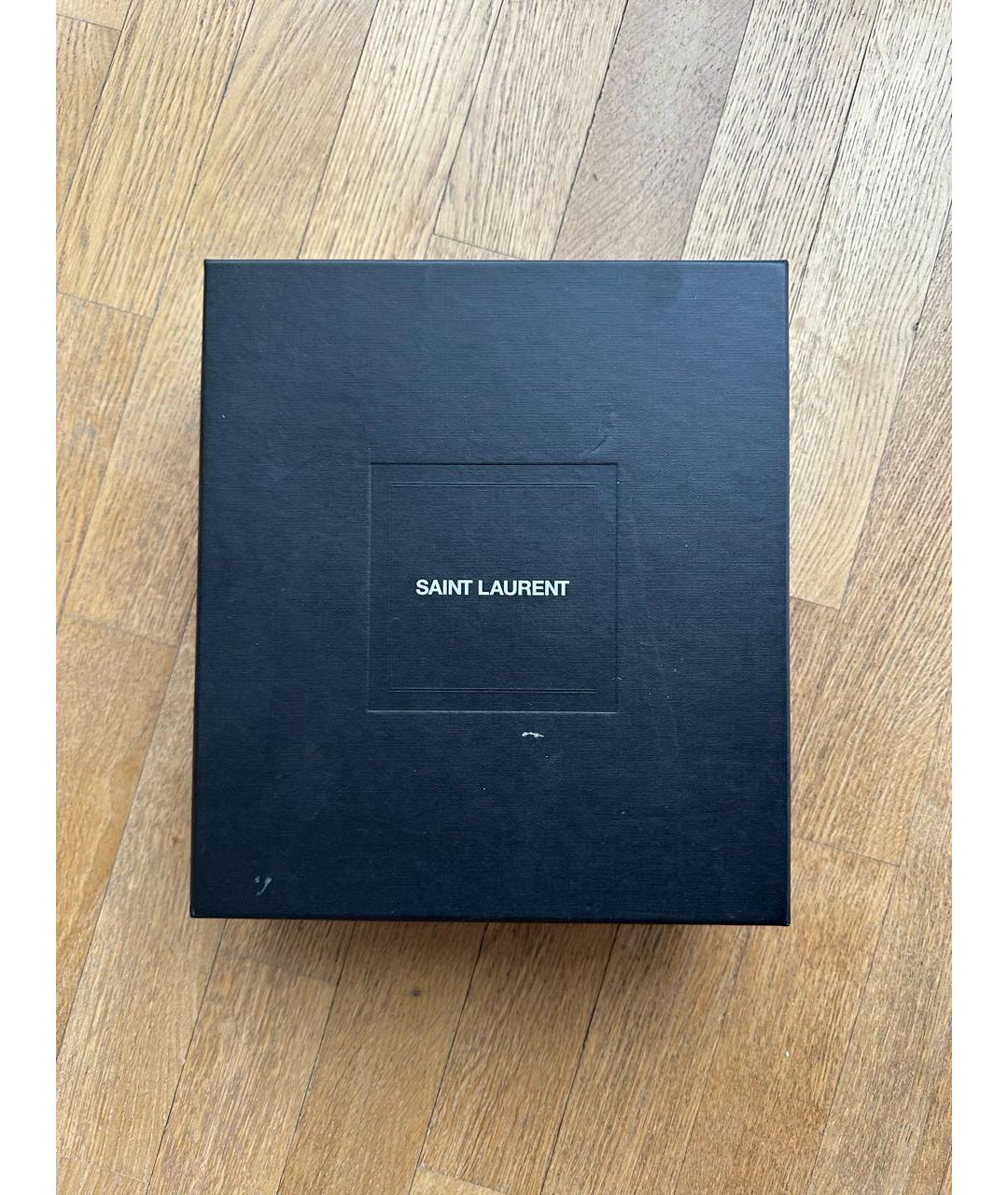 SAINT LAURENT Золотые кожаные босоножки, фото 7