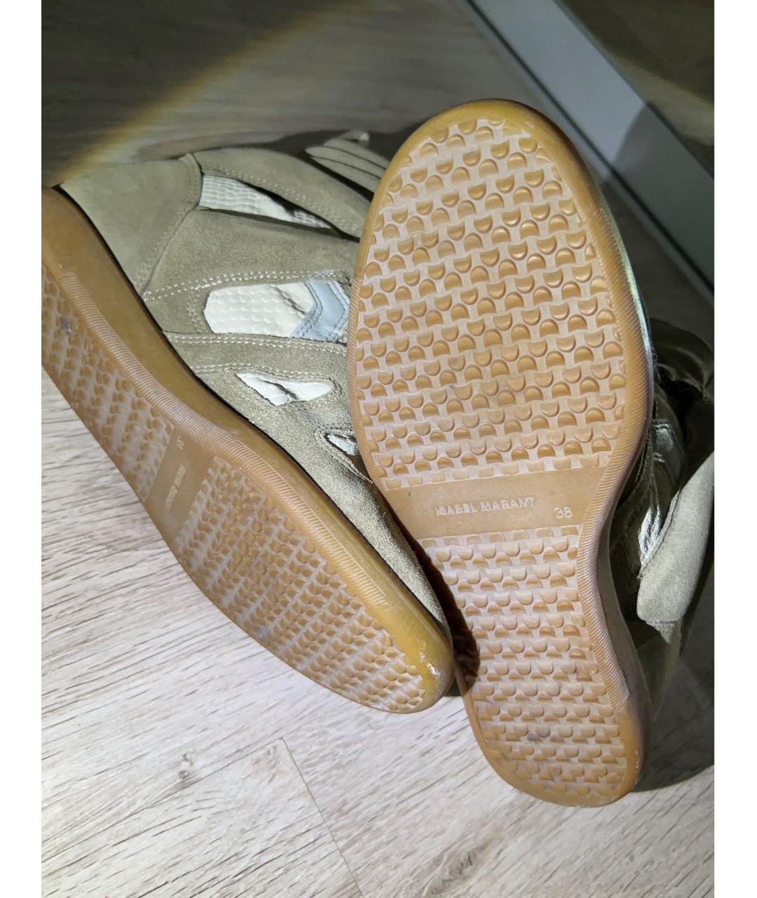 ISABEL MARANT Бежевые замшевые кроссовки, фото 5