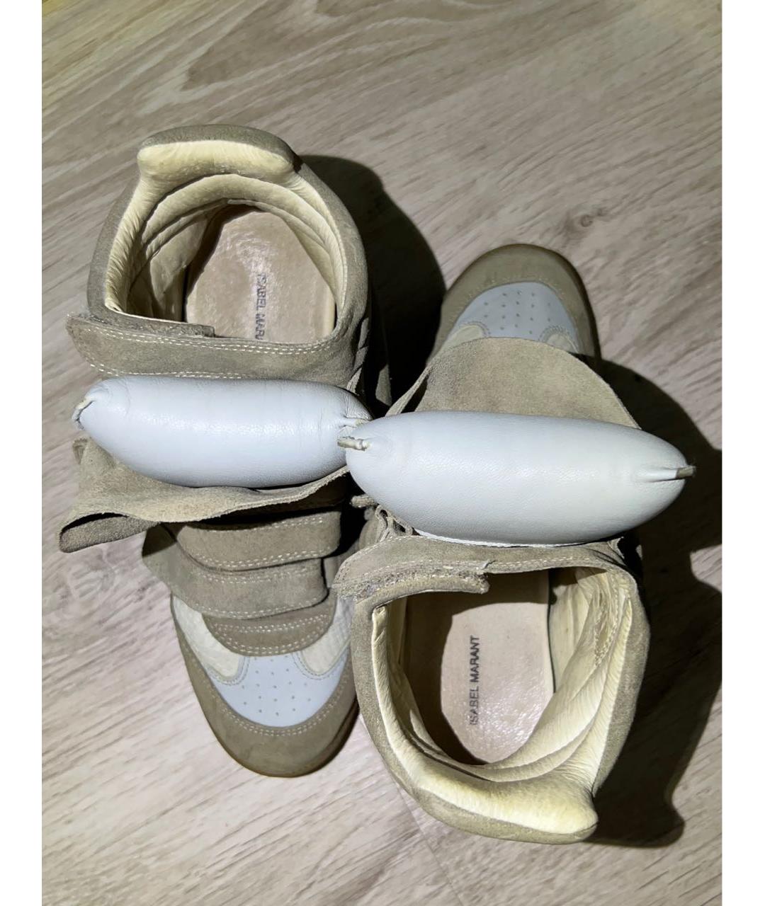 ISABEL MARANT Бежевые замшевые кроссовки, фото 3