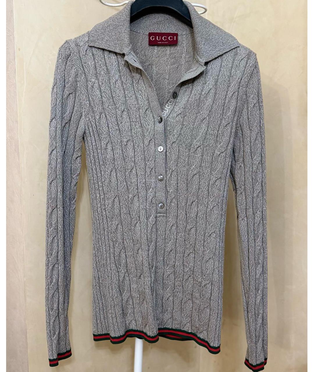 GUCCI Серый шерстяной джемпер / свитер, фото 3