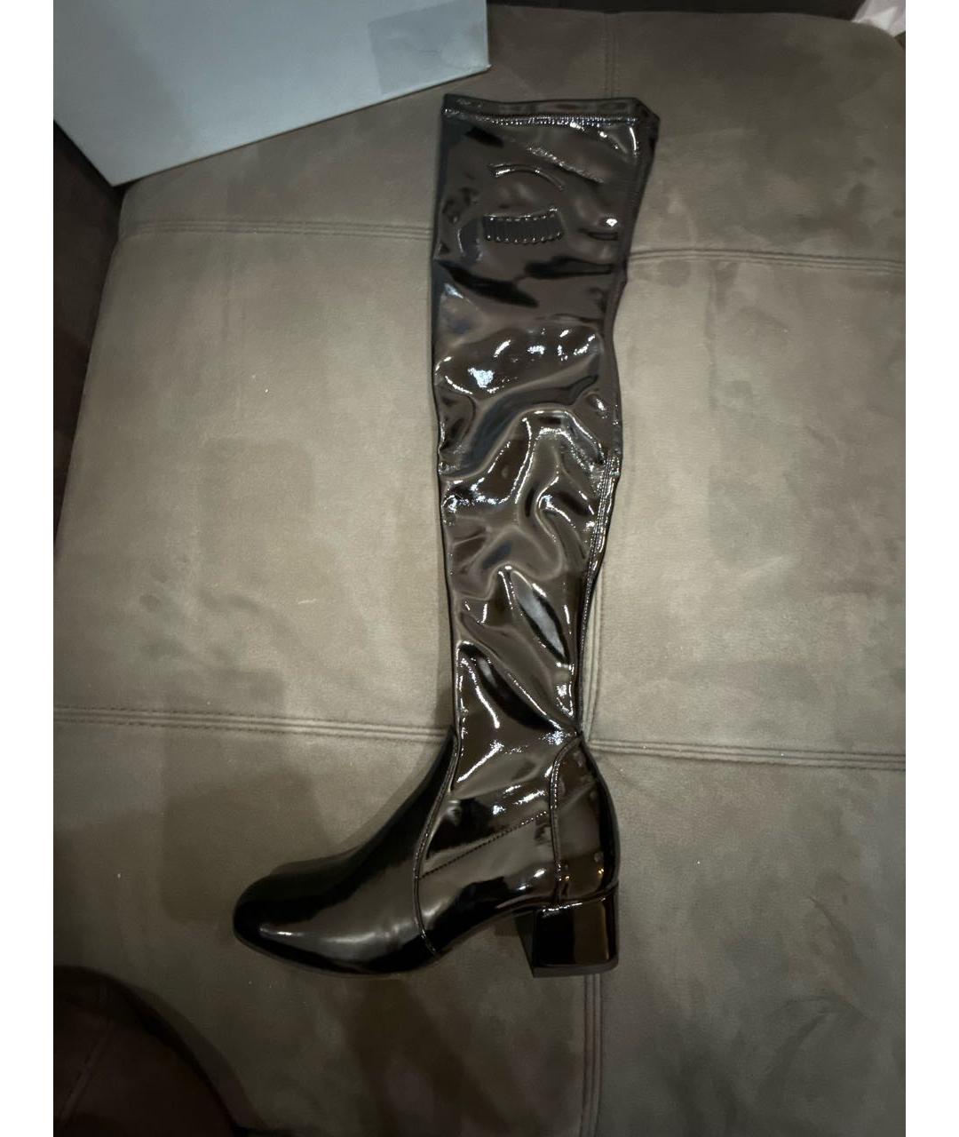 CHIARA FERRAGNI Черные ботфорты из лакированной кожи, фото 9