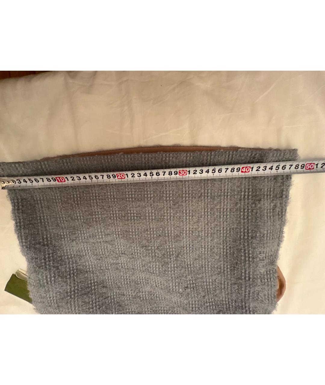 GUCCI Серая шерстяная юбка мини, фото 8