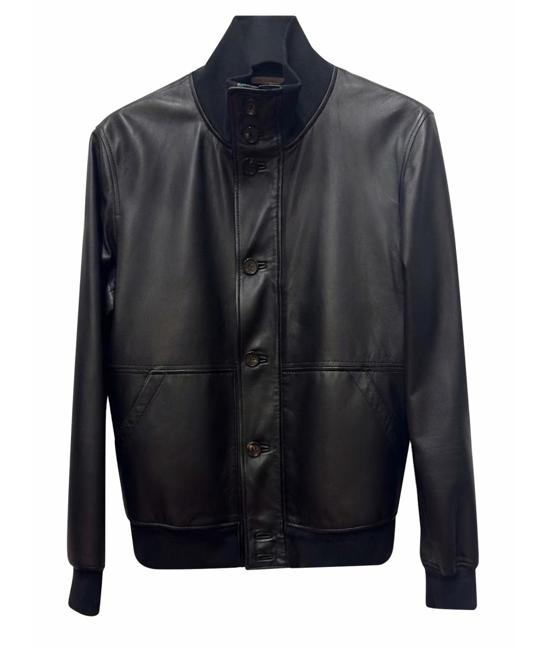 ZEGNA Черная кожаная куртка, фото 1