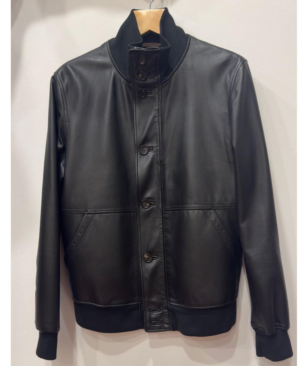 ZEGNA Черная кожаная куртка, фото 5
