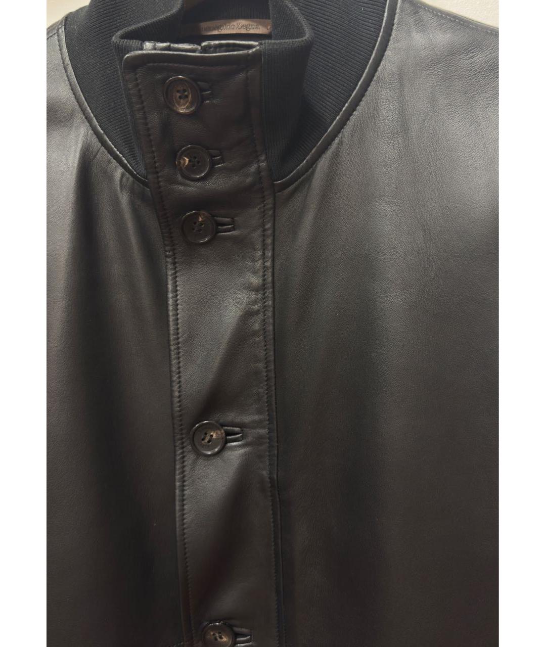 ZEGNA Черная кожаная куртка, фото 4