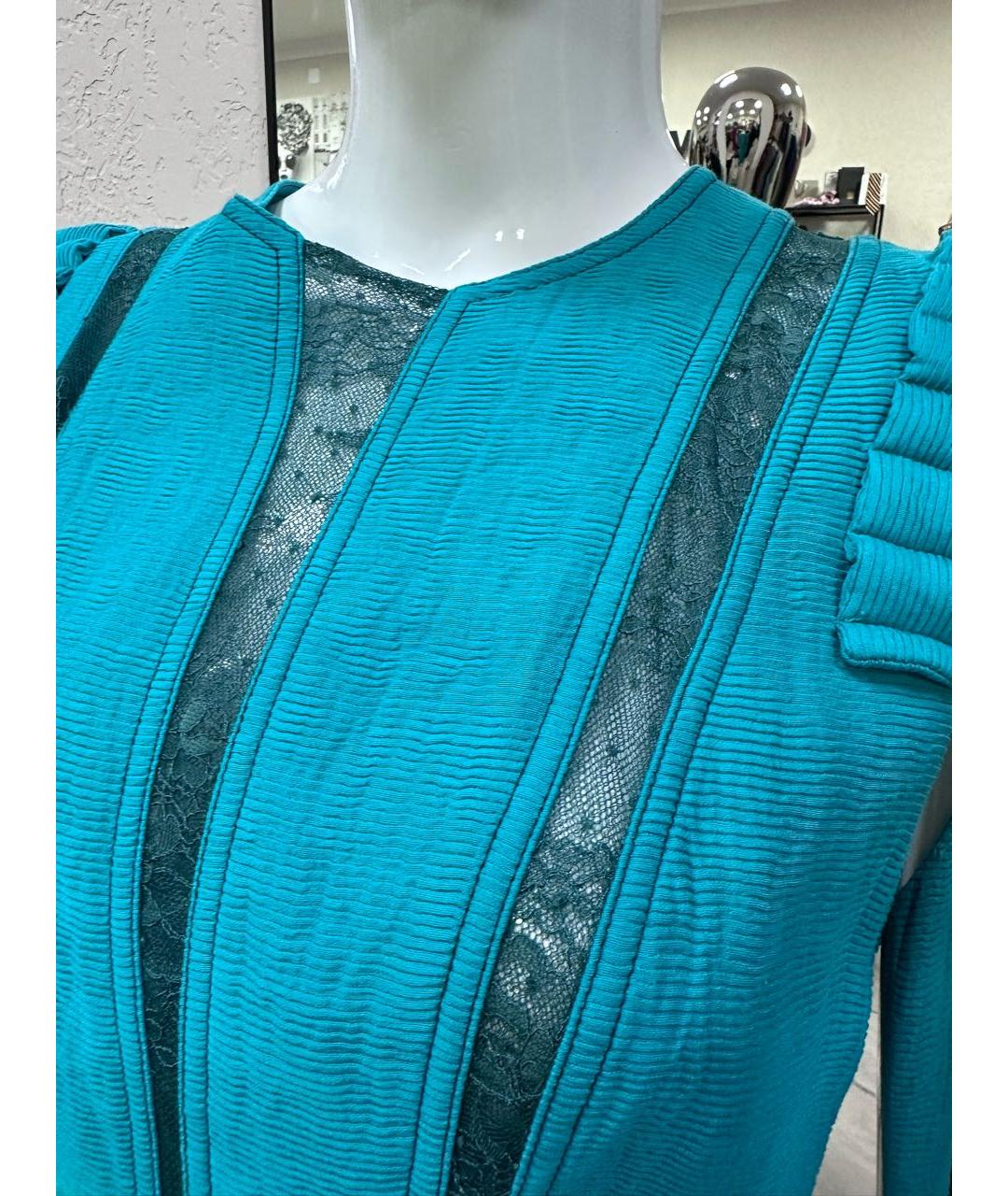 SANDRO Бирюзовое вискозное повседневное платье, фото 3