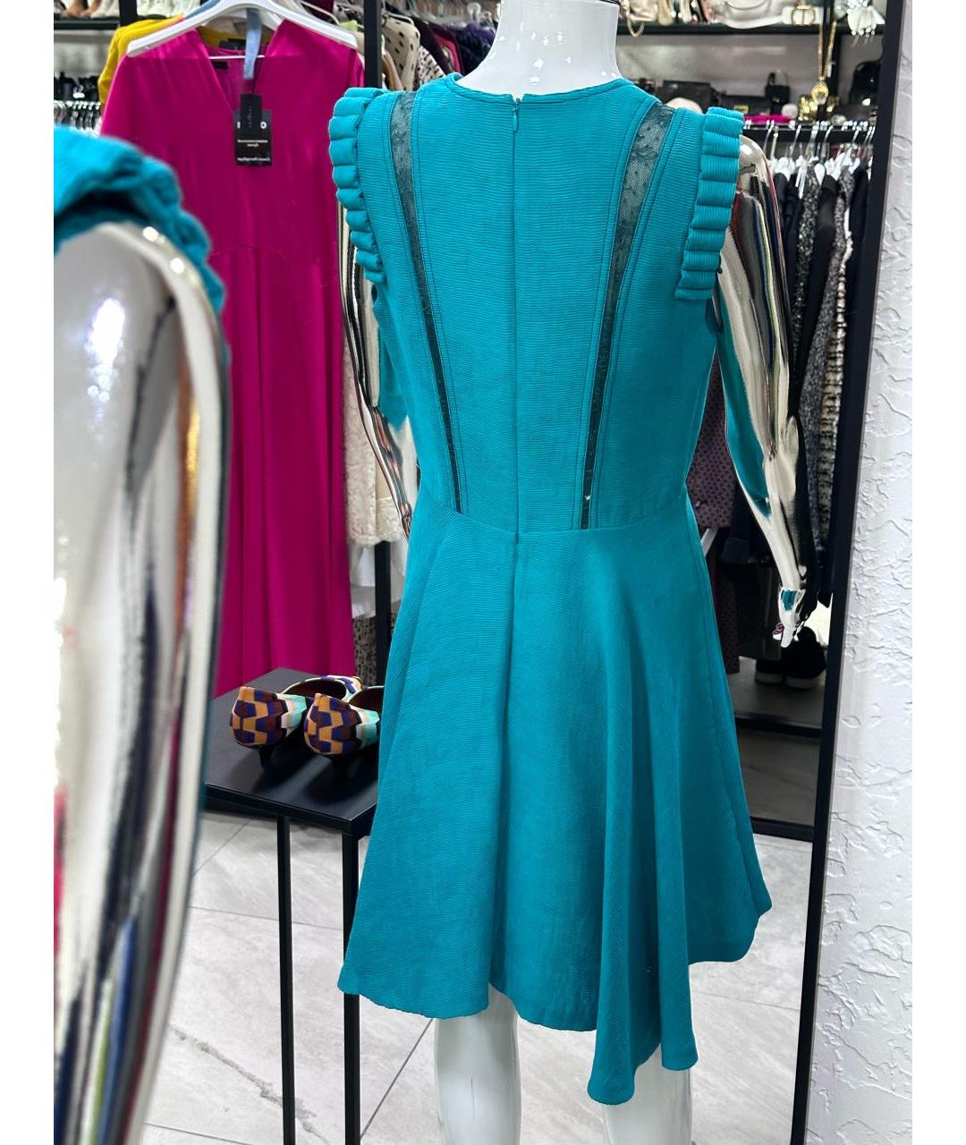 SANDRO Бирюзовое вискозное повседневное платье, фото 4