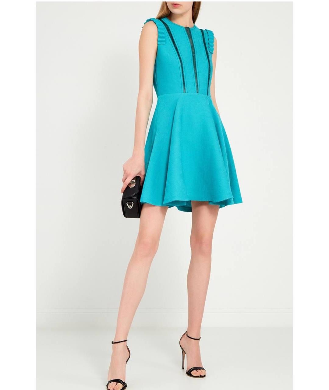 SANDRO Бирюзовое вискозное повседневное платье, фото 6