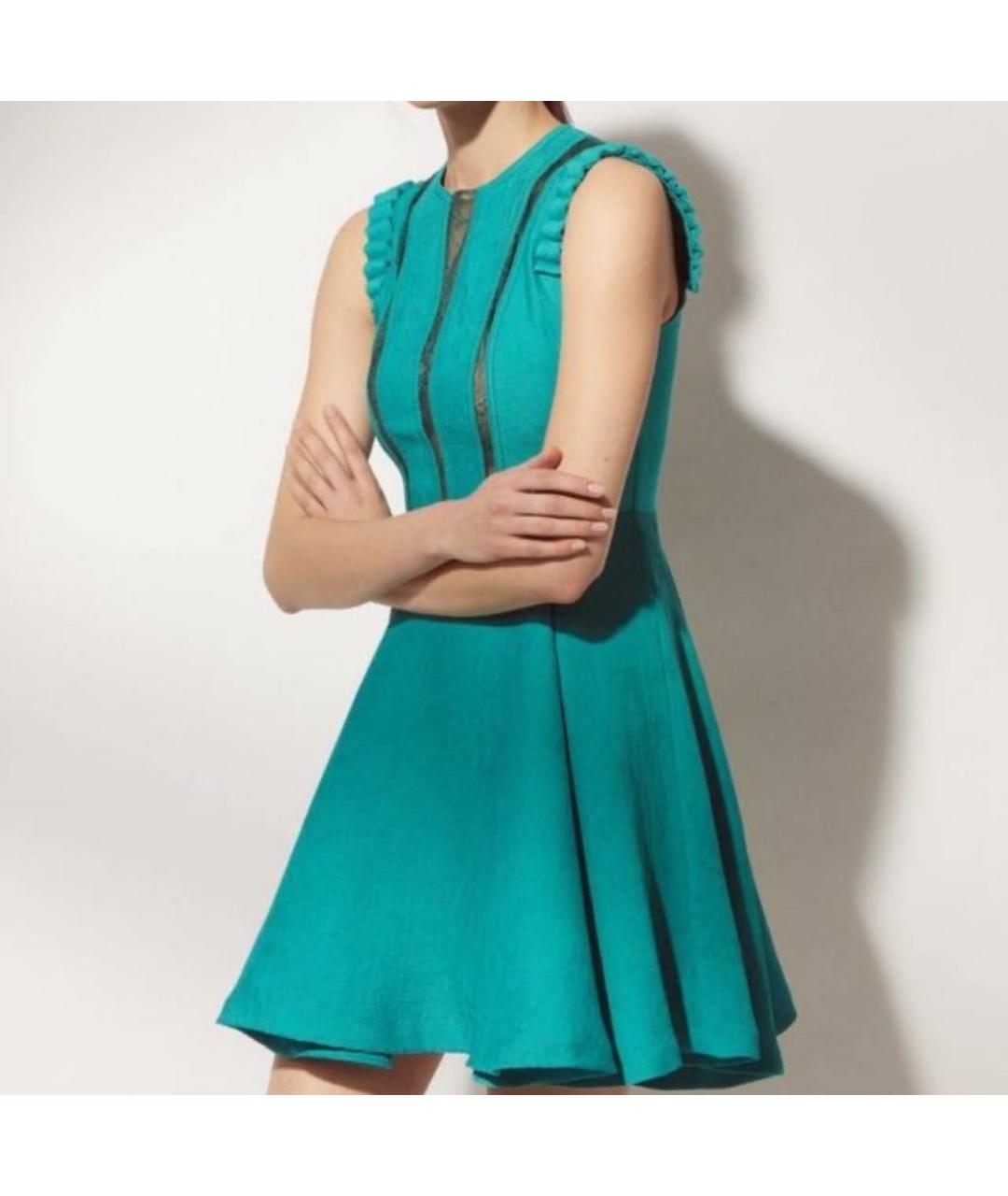 SANDRO Бирюзовое вискозное повседневное платье, фото 2