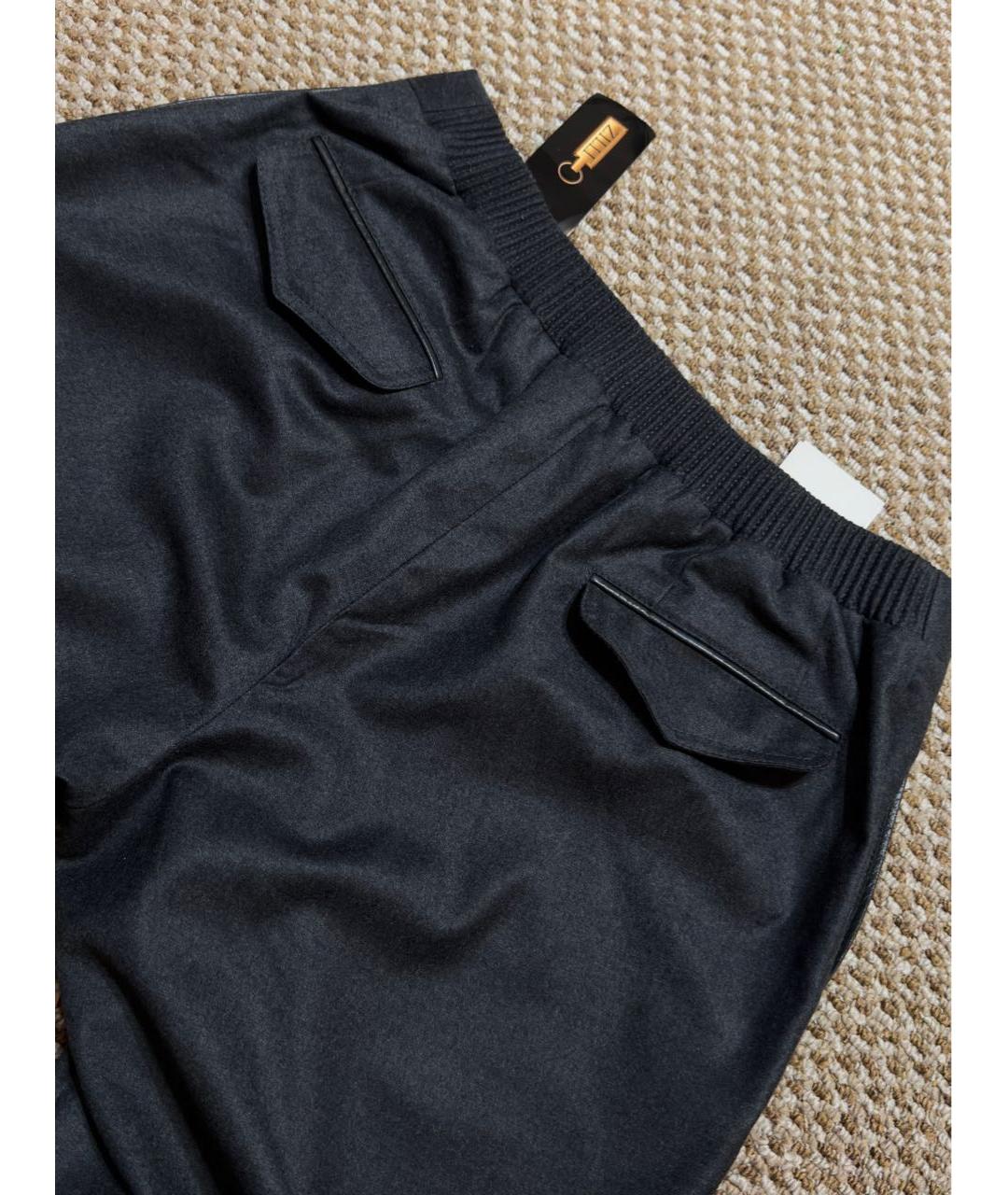 ZILLI Серые шерстяные повседневные брюки, фото 4