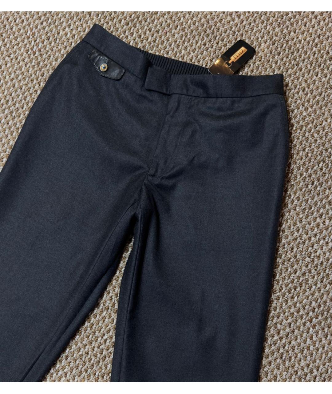 ZILLI Серые шерстяные повседневные брюки, фото 3