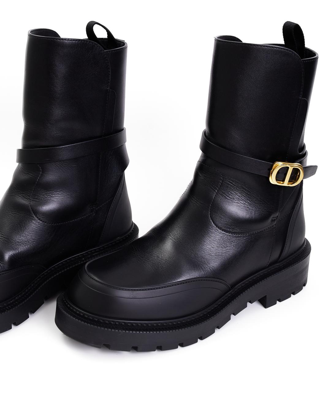 CHRISTIAN DIOR Черные кожаные ботинки, фото 4