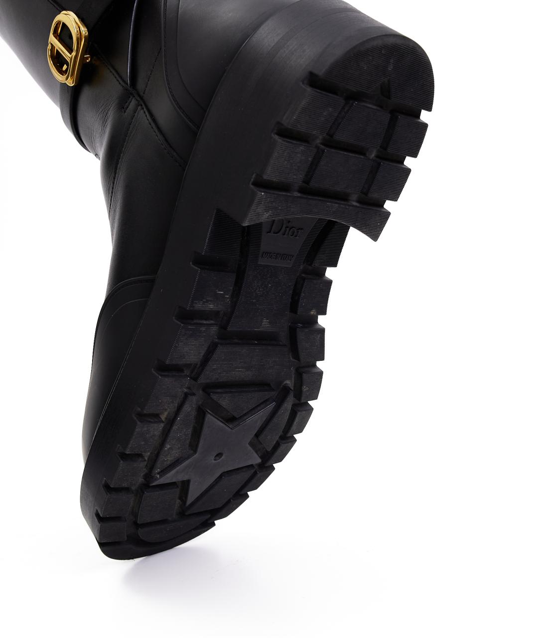 CHRISTIAN DIOR Черные кожаные ботинки, фото 6