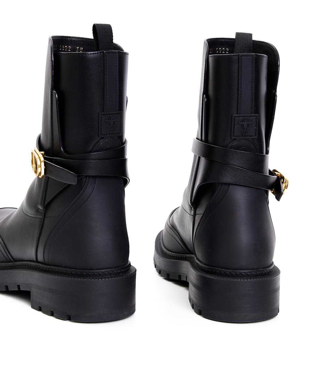 CHRISTIAN DIOR Черные кожаные ботинки, фото 3