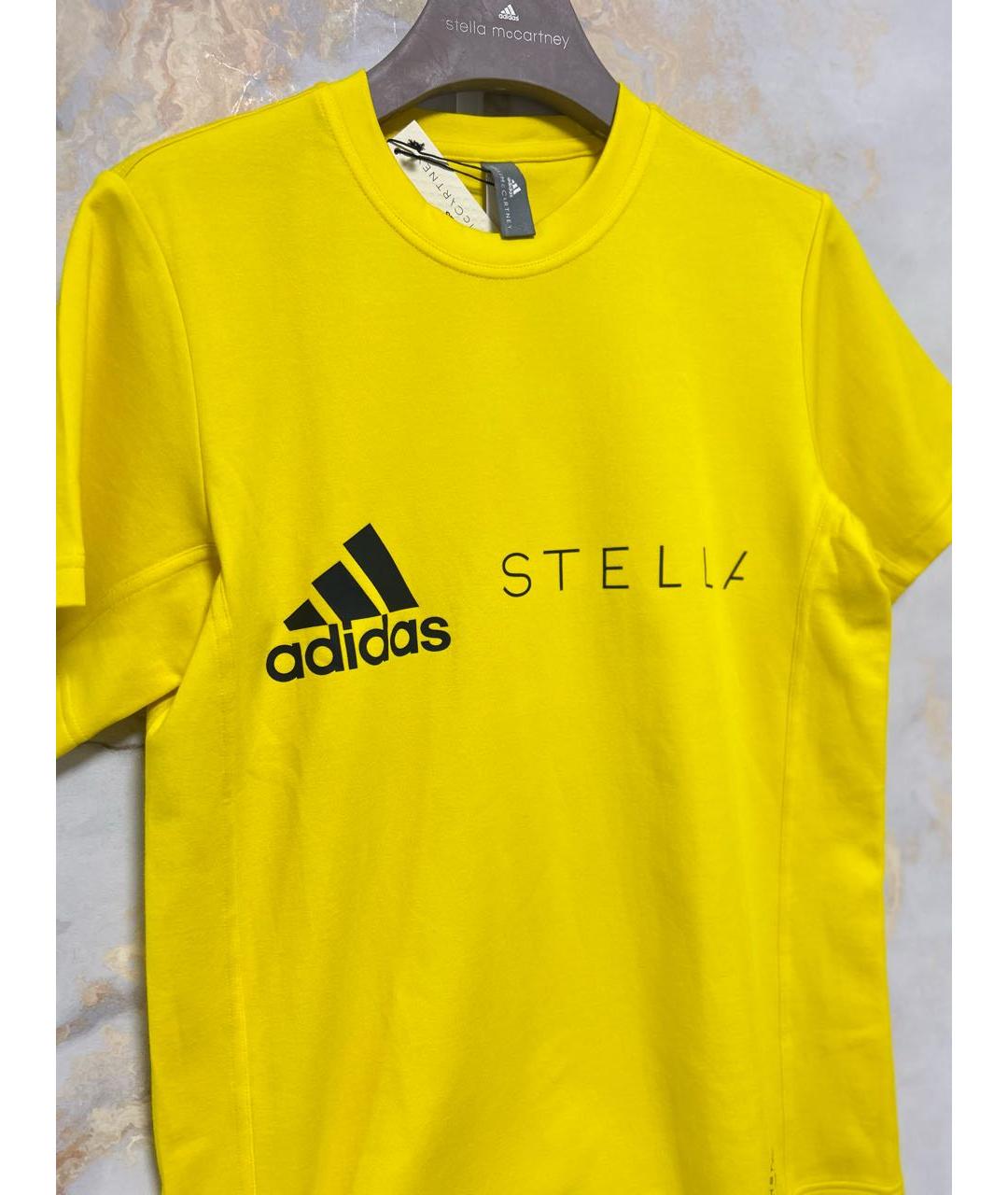 ADIDAS BY STELLA MCCARTNEY Желтая хлопковая футболка, фото 8
