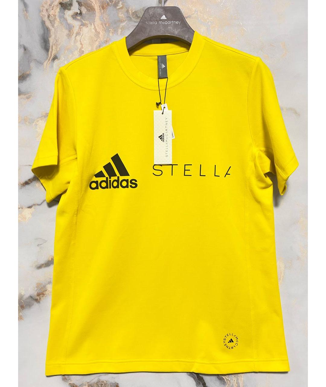 ADIDAS BY STELLA MCCARTNEY Желтая хлопковая футболка, фото 4