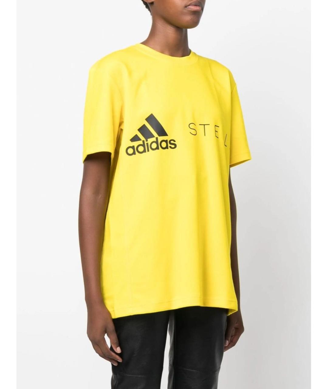 ADIDAS BY STELLA MCCARTNEY Желтая хлопковая футболка, фото 2