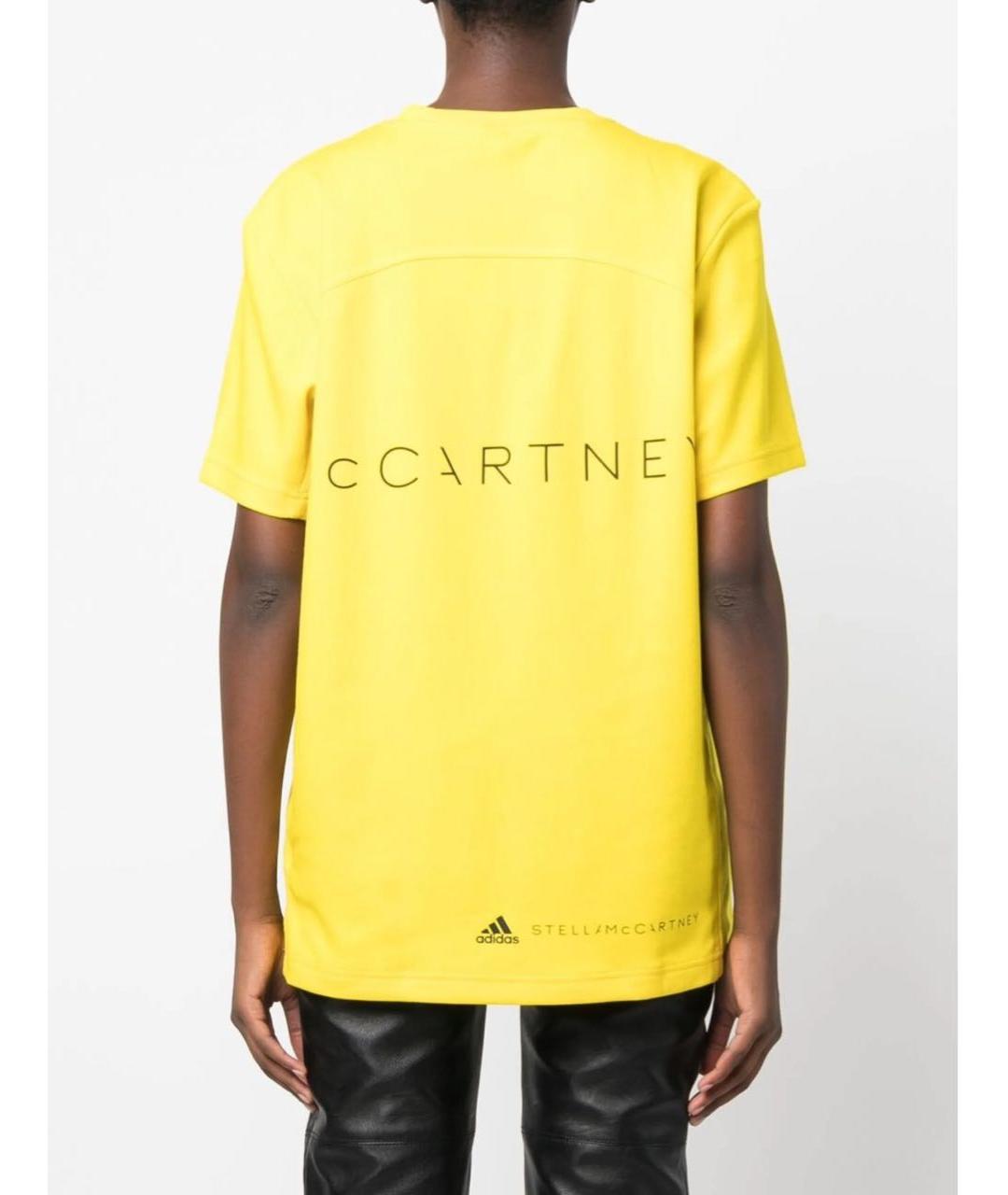 ADIDAS BY STELLA MCCARTNEY Желтая хлопковая футболка, фото 3