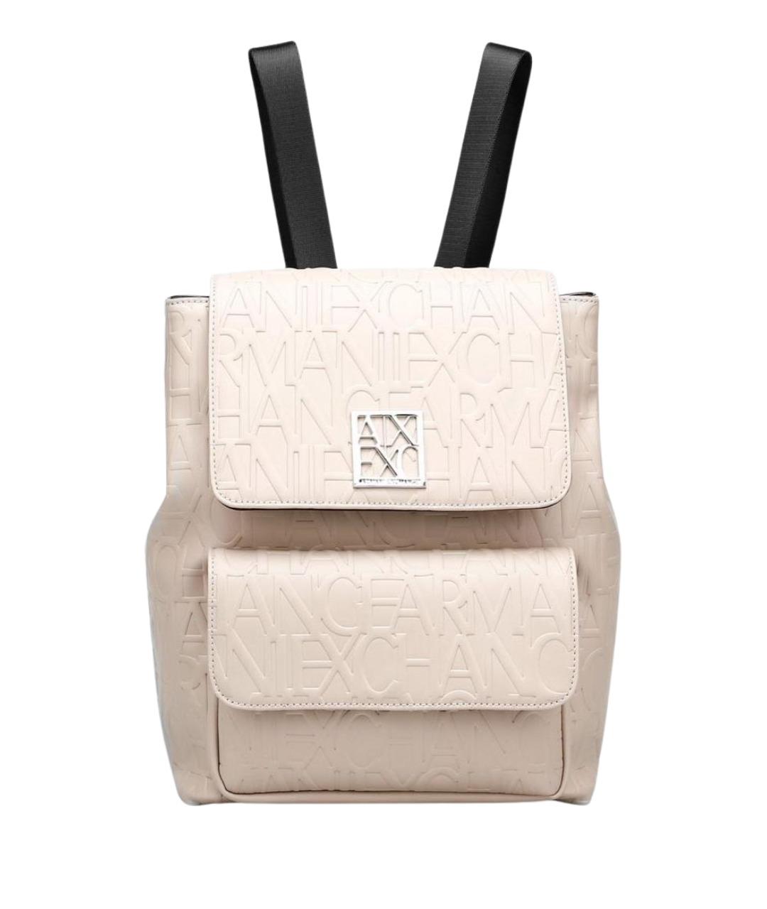 ARMANI EXCHANGE Бежевый кожаный рюкзак, фото 1