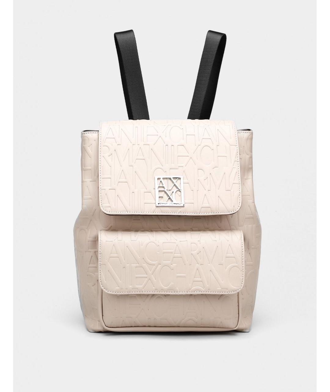 ARMANI EXCHANGE Бежевый кожаный рюкзак, фото 7