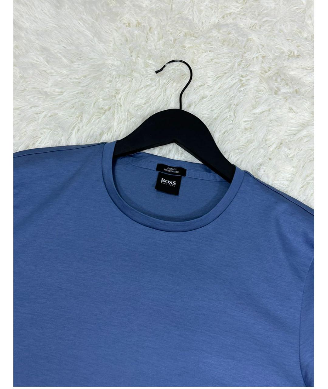 HUGO BOSS Синяя хлопковая футболка, фото 3